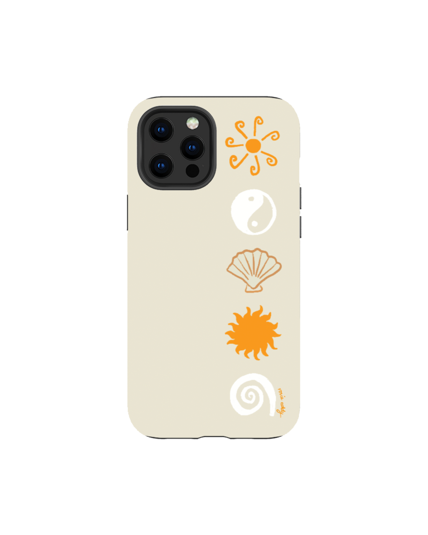 sunny case — beige + orange